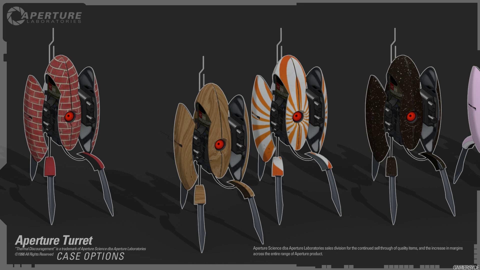 A selection of Aperture Science Turrets